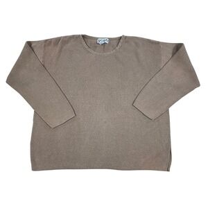 Chicos Design Women's Tan Ribbed Knit Sweater Long‎ Sleeve M/L